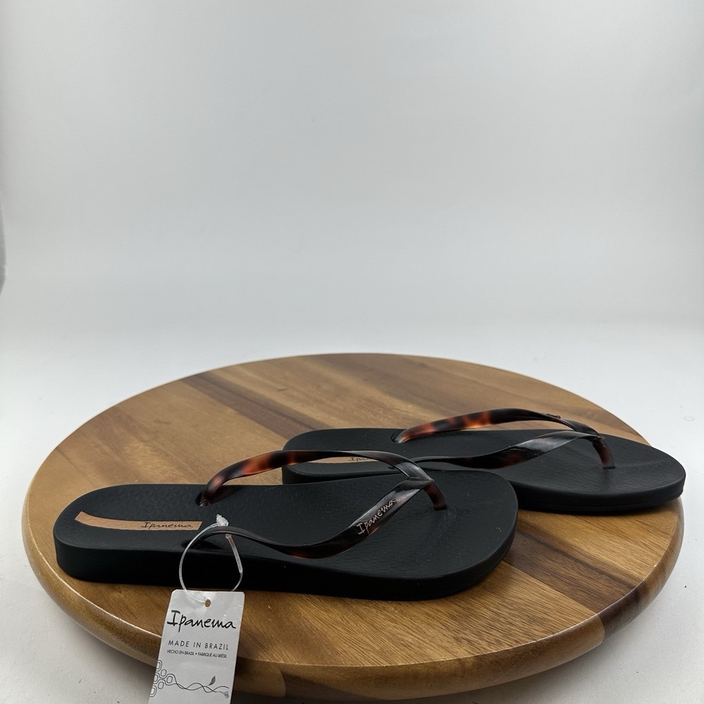 New NWT Womens Ipanema Anat Connect Black Flip Flops Thong Sandals Size 9 M